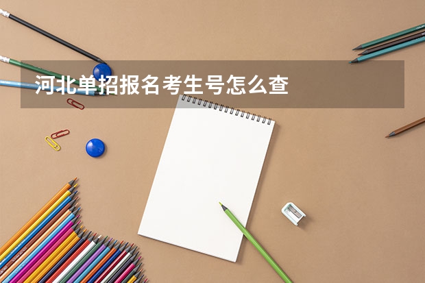 河北单招报名考生号怎么查