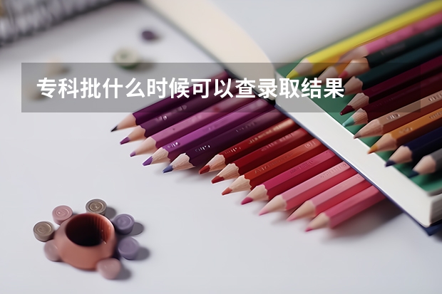 专科批什么时候可以查录取结果