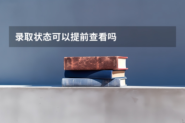 录取状态可以提前查看吗