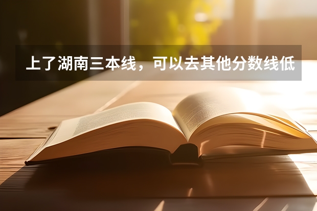 上了湖南三本线，可以去其他分数线低的外省上二本吗
