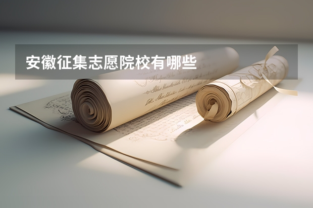 安徽征集志愿院校有哪些