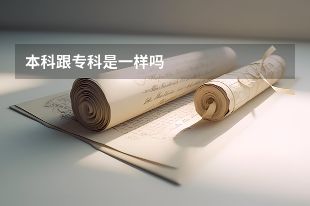 本科跟专科是一样吗