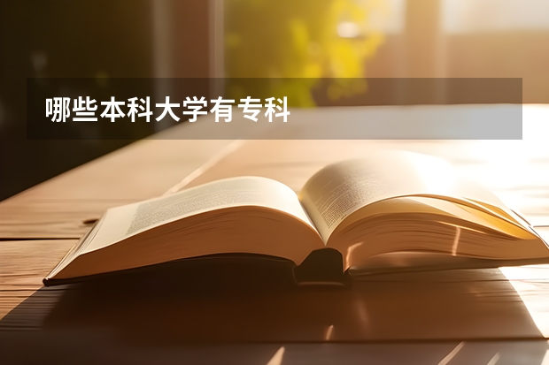 哪些本科大学有专科