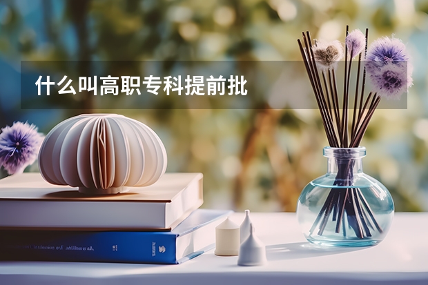 什么叫高职专科提前批