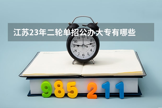 江苏23年二轮单招公办大专有哪些