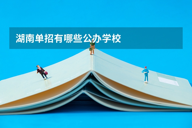 湖南单招有哪些公办学校