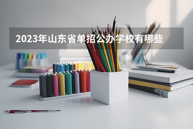 2023年山东省单招公办学校有哪些